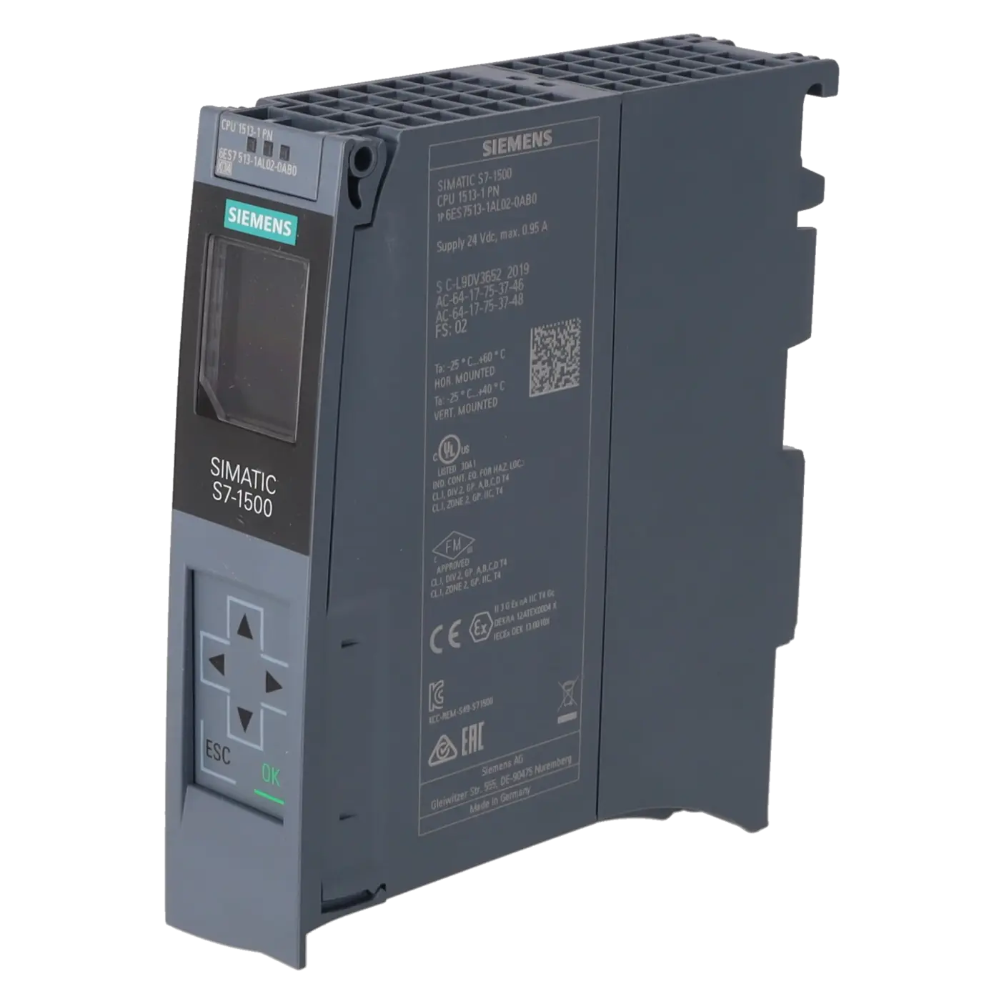 SIEMENS 6ES7513-1AL02-0AB0, PLC Controls, Central Processing Units, K1161668, Image 2