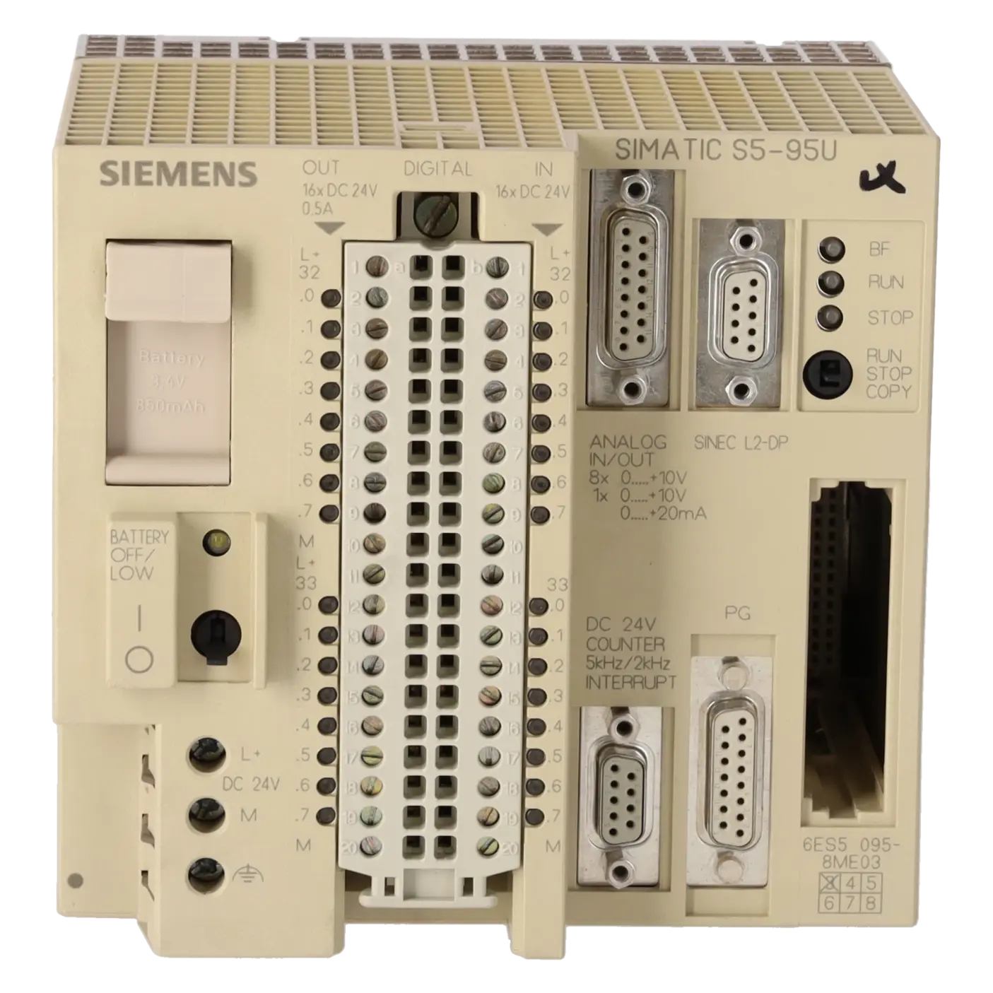 SIEMENS 6ES5095-8ME03, PLC Controls, Central Processing Units, K0117389, Image 1