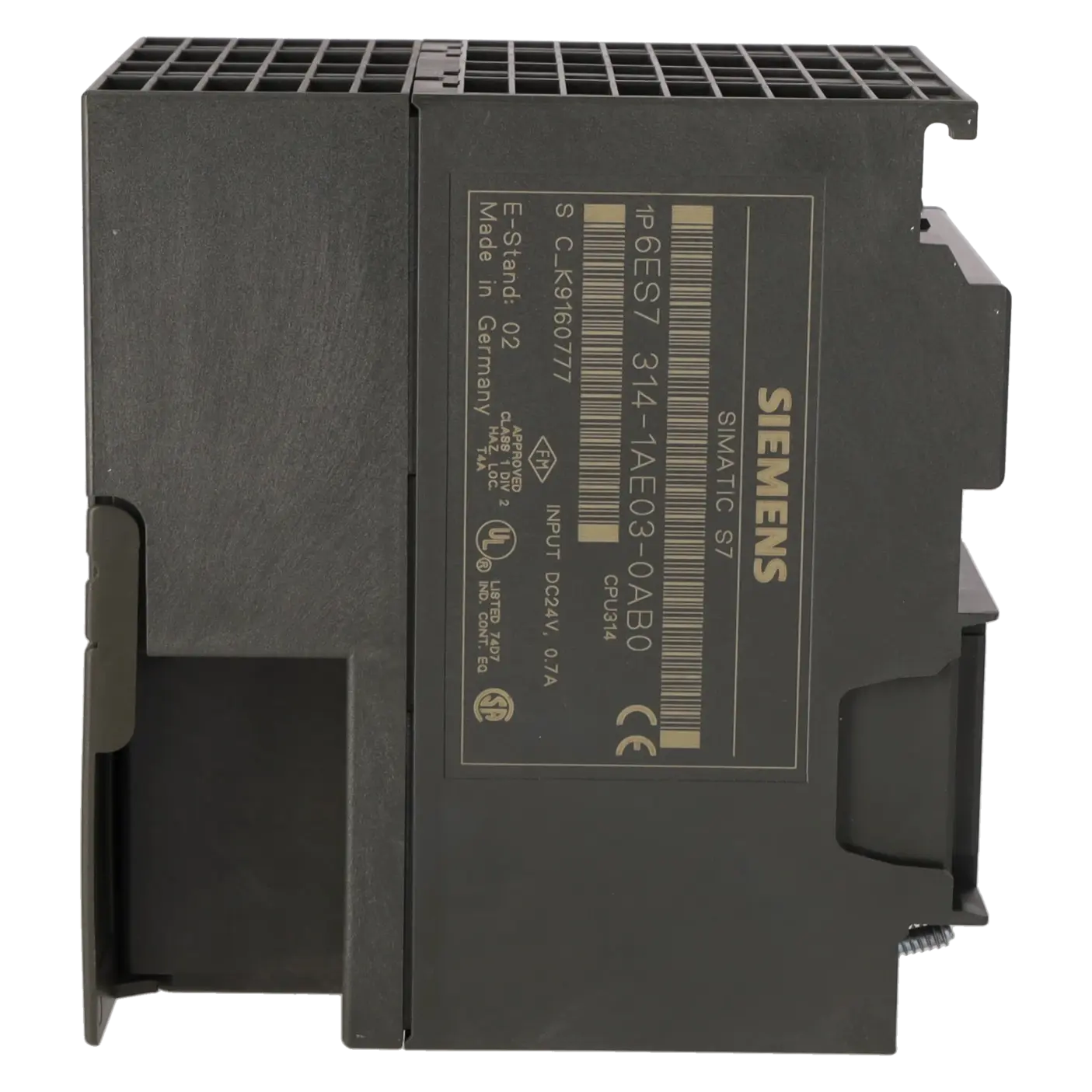 SIEMENS 6ES7314-1AE03-0AB0, PLC Controls, SIMATIC S7-300, K0136674, Image 3
