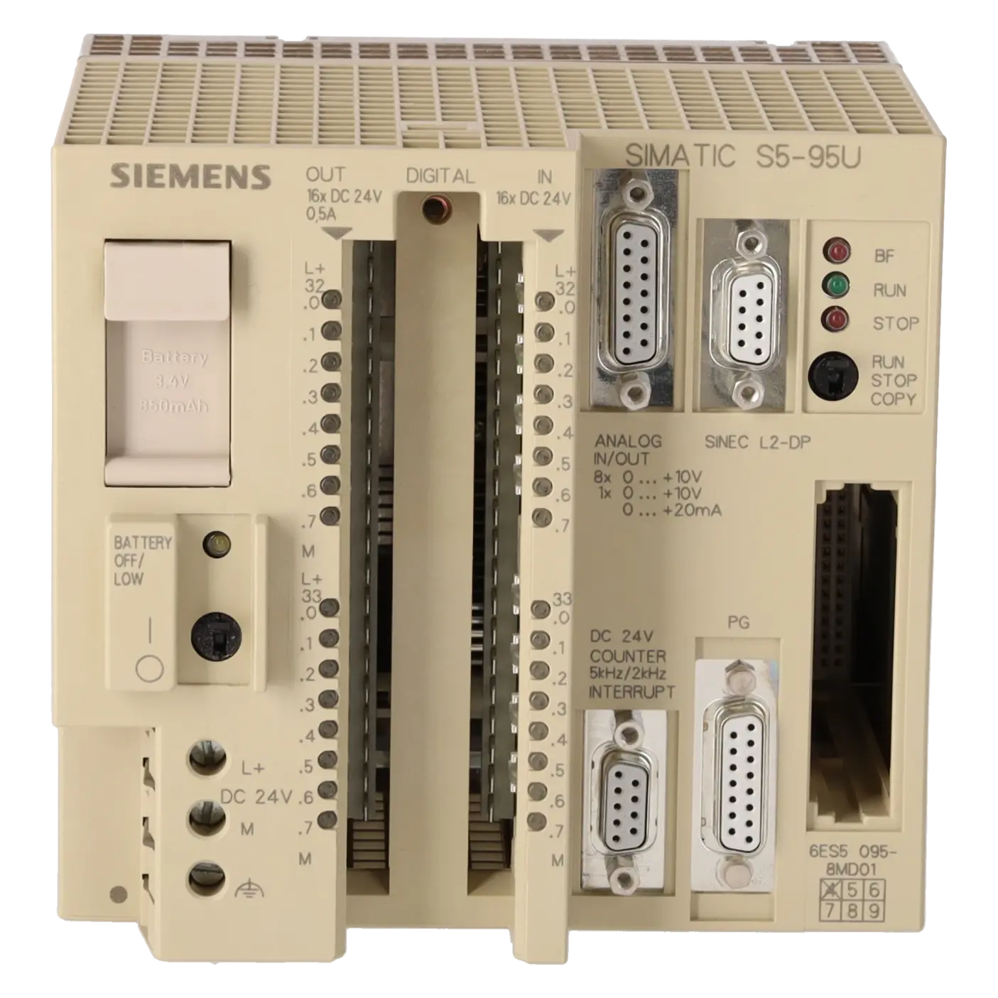 SIEMENS 6ES5095-8MD01, PLC Controls, Central Processing Units, K0136305, Image 1