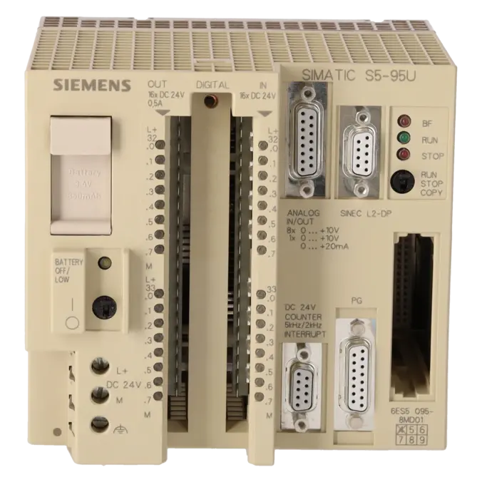 SIEMENS 6ES5095-8MD01, PLC Controls, Central Processing Units, K0136305, Image 1