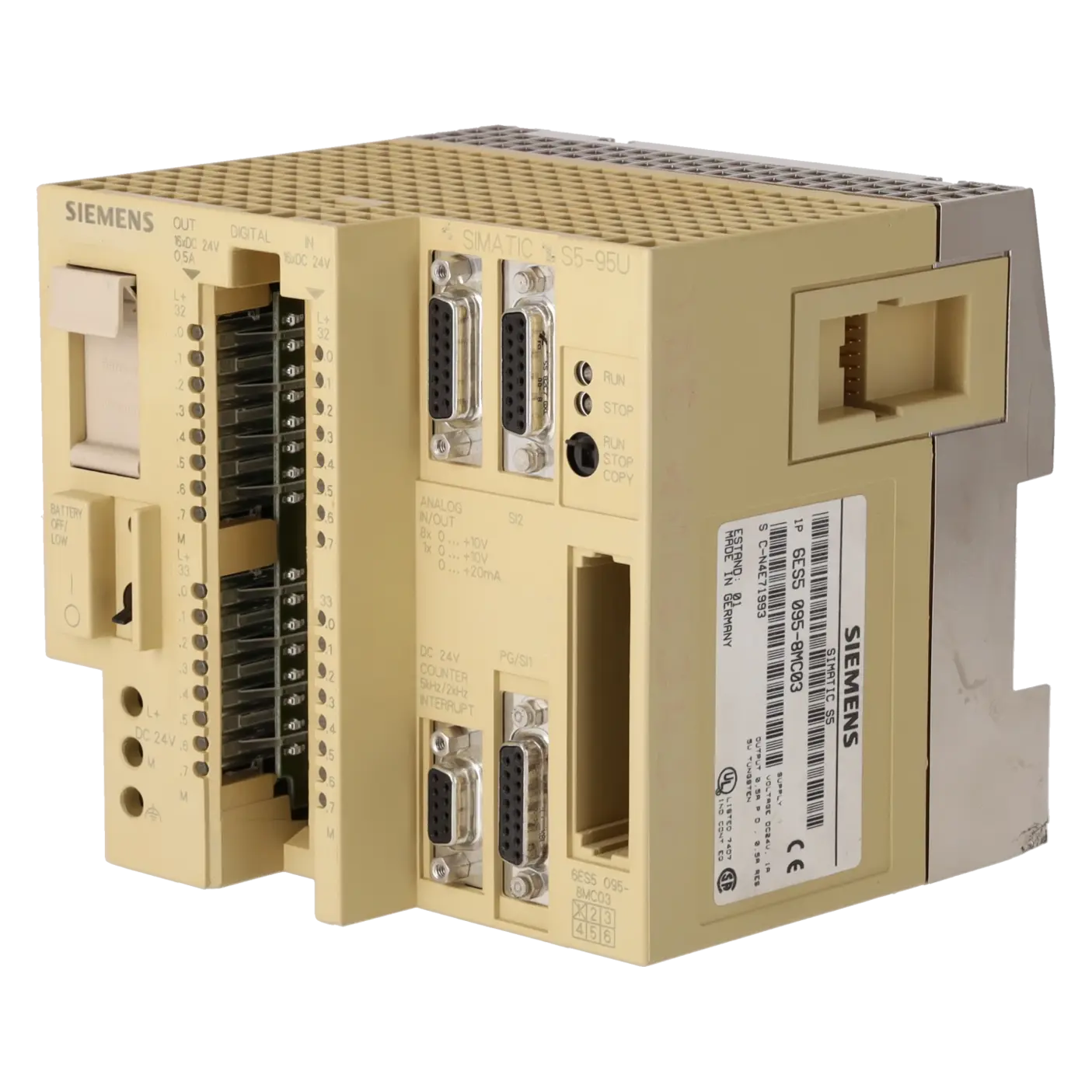 SIEMENS 6ES5095-8MC03, PLC Controls, Central Processing Units, K0117387, Image 2