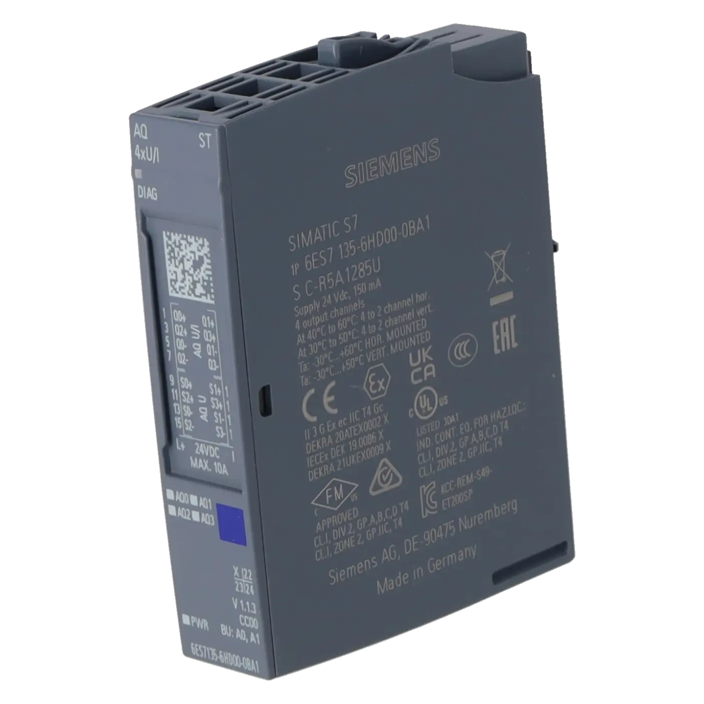 SIEMENS 6ES7135-6HD00-0BA1, PLC Controls, Analog Input / Output Modules, K0316558, Image 2