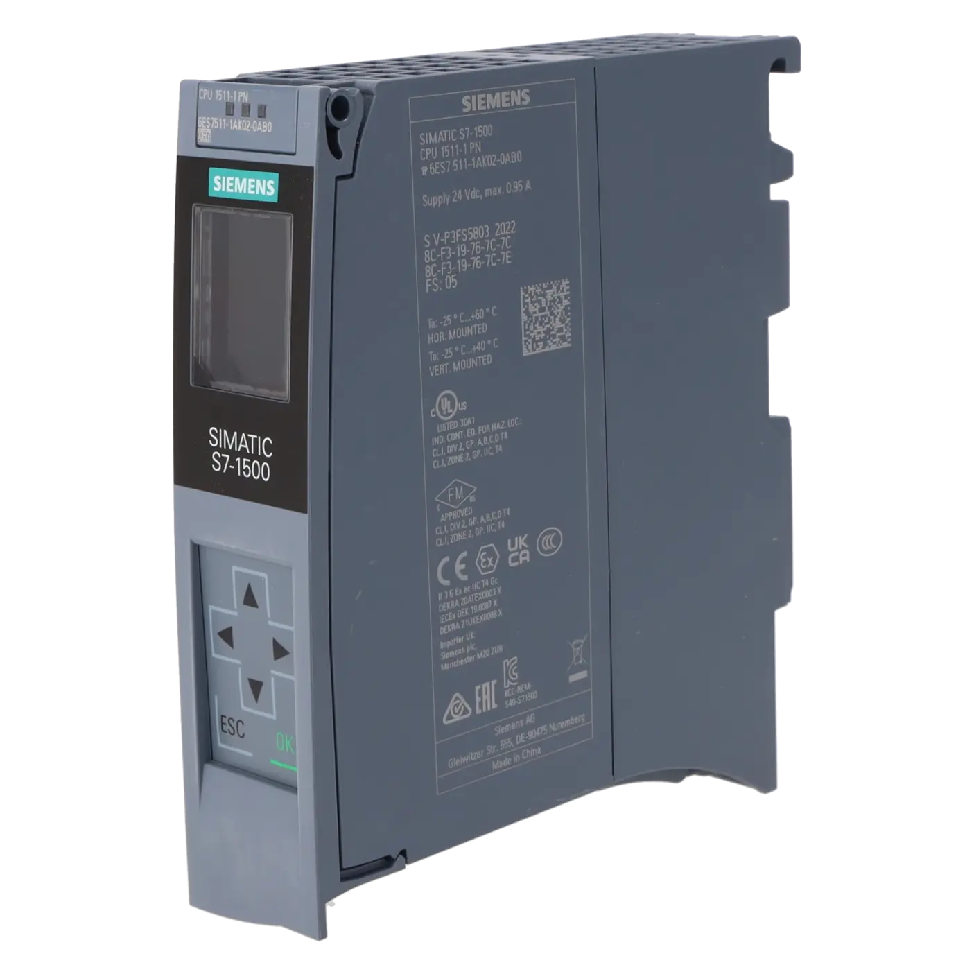 SIEMENS 6ES7511-1AK02-0AB0, PLC Controls, Central Processing Units, K1151950, Image 2