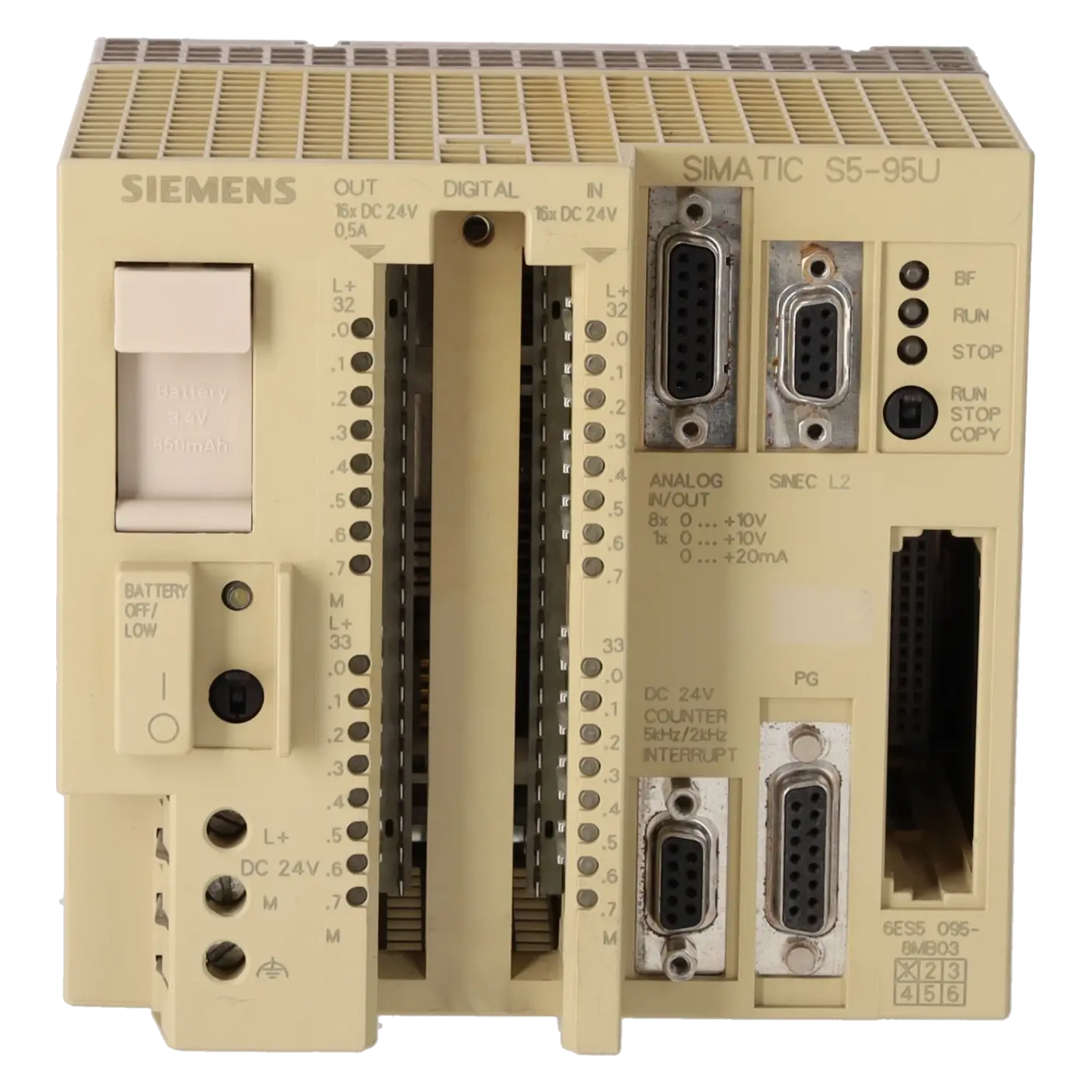 SIEMENS 6ES5095-8MB03, PLC Controls, Central Processing Units, K0000850, Image 1