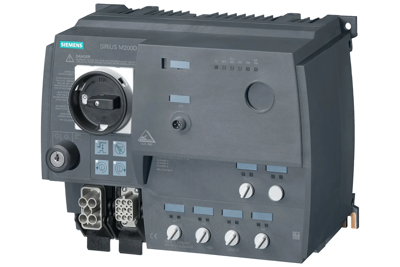 Freigestellter Siemens Sirius MD200D Motorstarter 3RK13