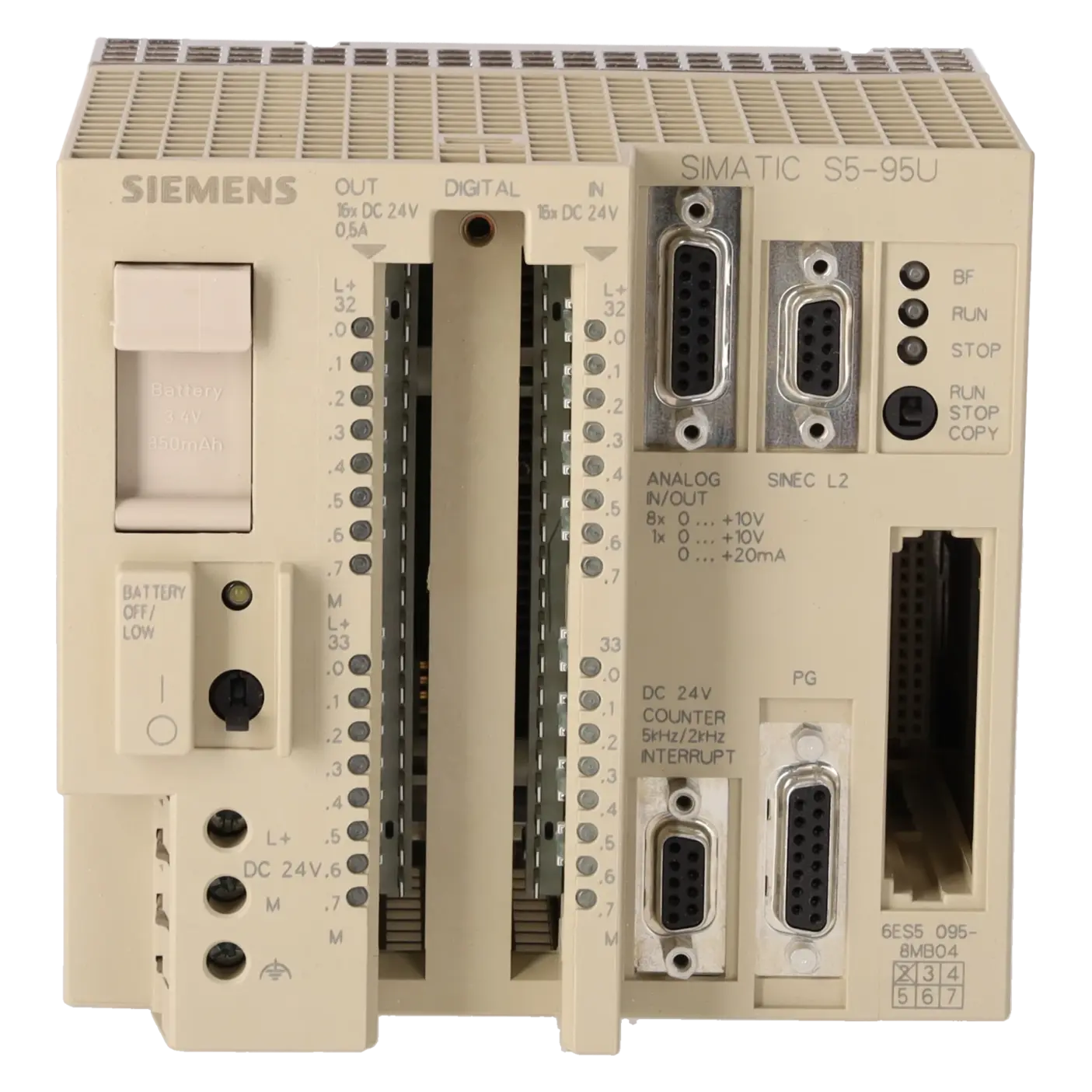 SIEMENS 6ES5095-8MB04, PLC Controls, SIMATIC-S5 Sales Offer, K0117386, Image 1
