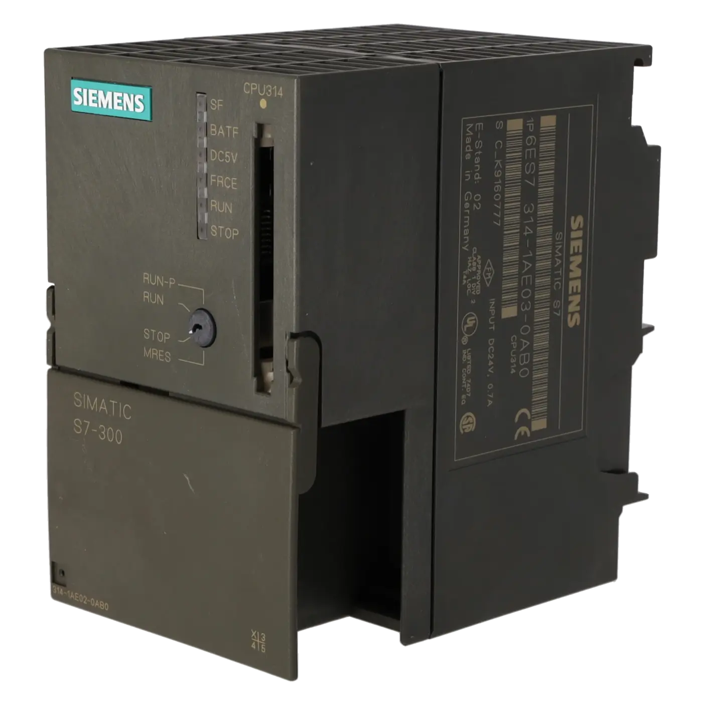 SIEMENS 6ES7314-1AE03-0AB0, PLC Controls, SIMATIC S7-300, K0136674, Image 2