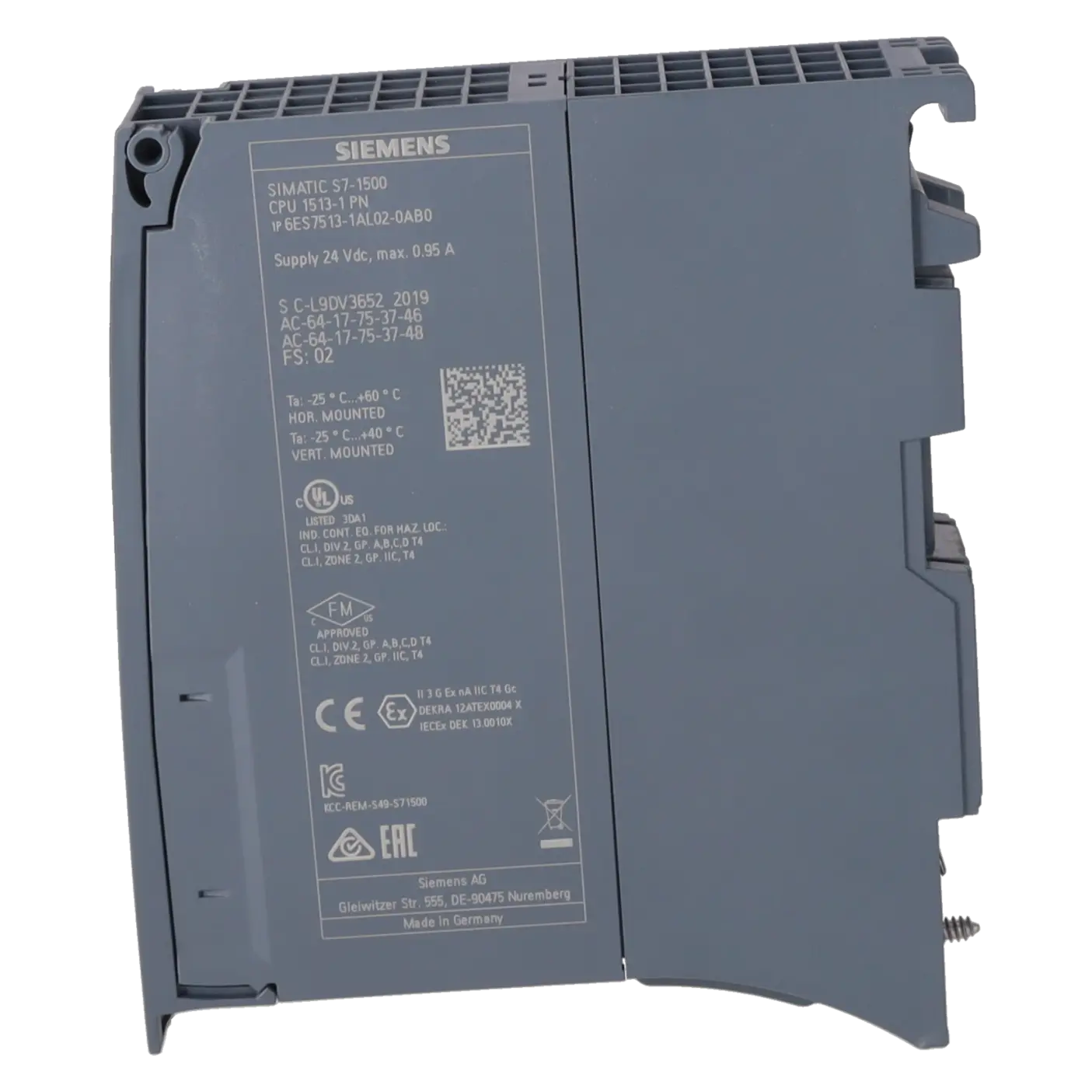 SIEMENS 6ES7513-1AL02-0AB0, PLC Controls, Central Processing Units, K1161668, Image 3