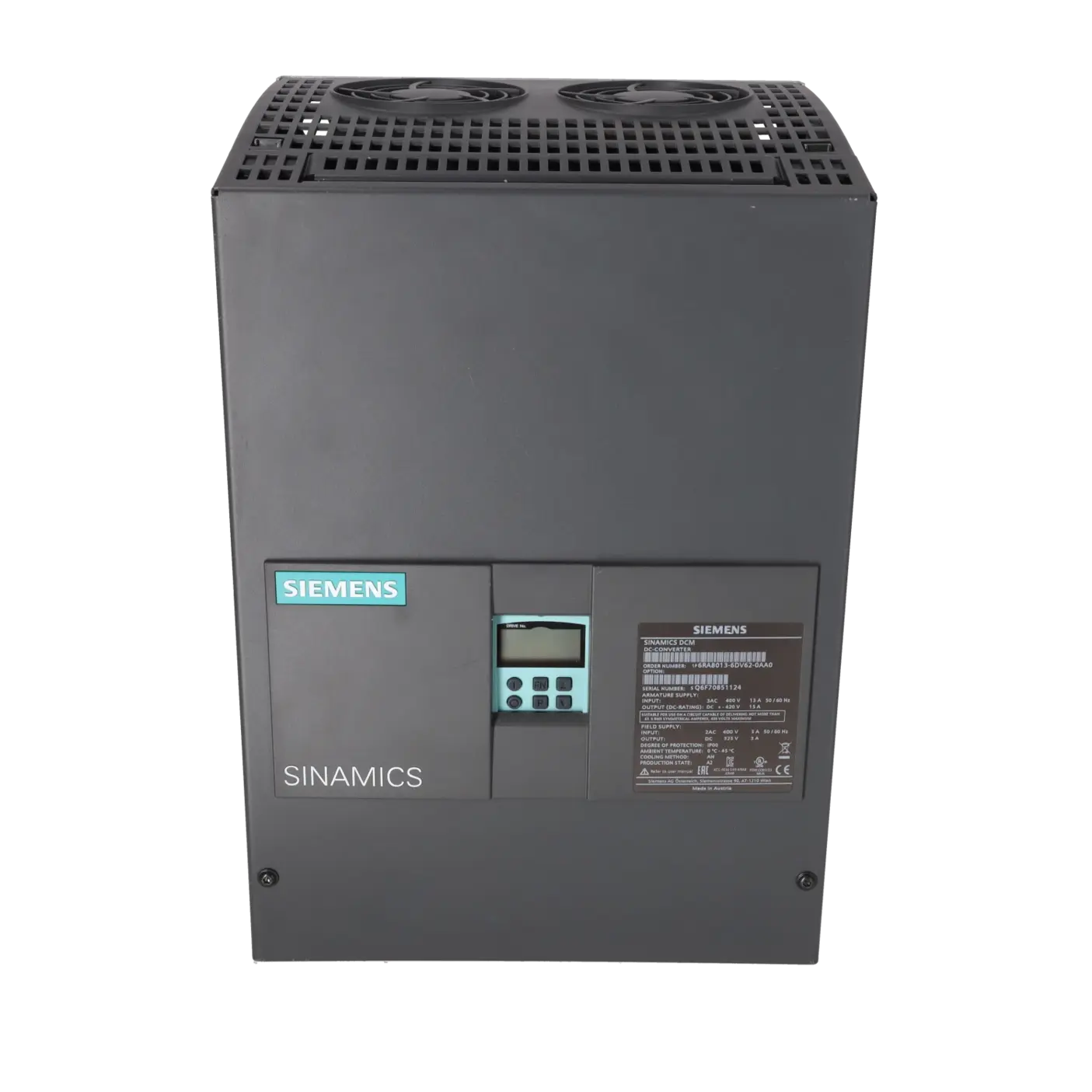 SIEMENS 6RA8013-6DV62-0AA0, Drive Technology, DCM DC Converter, K0253063, Image 1