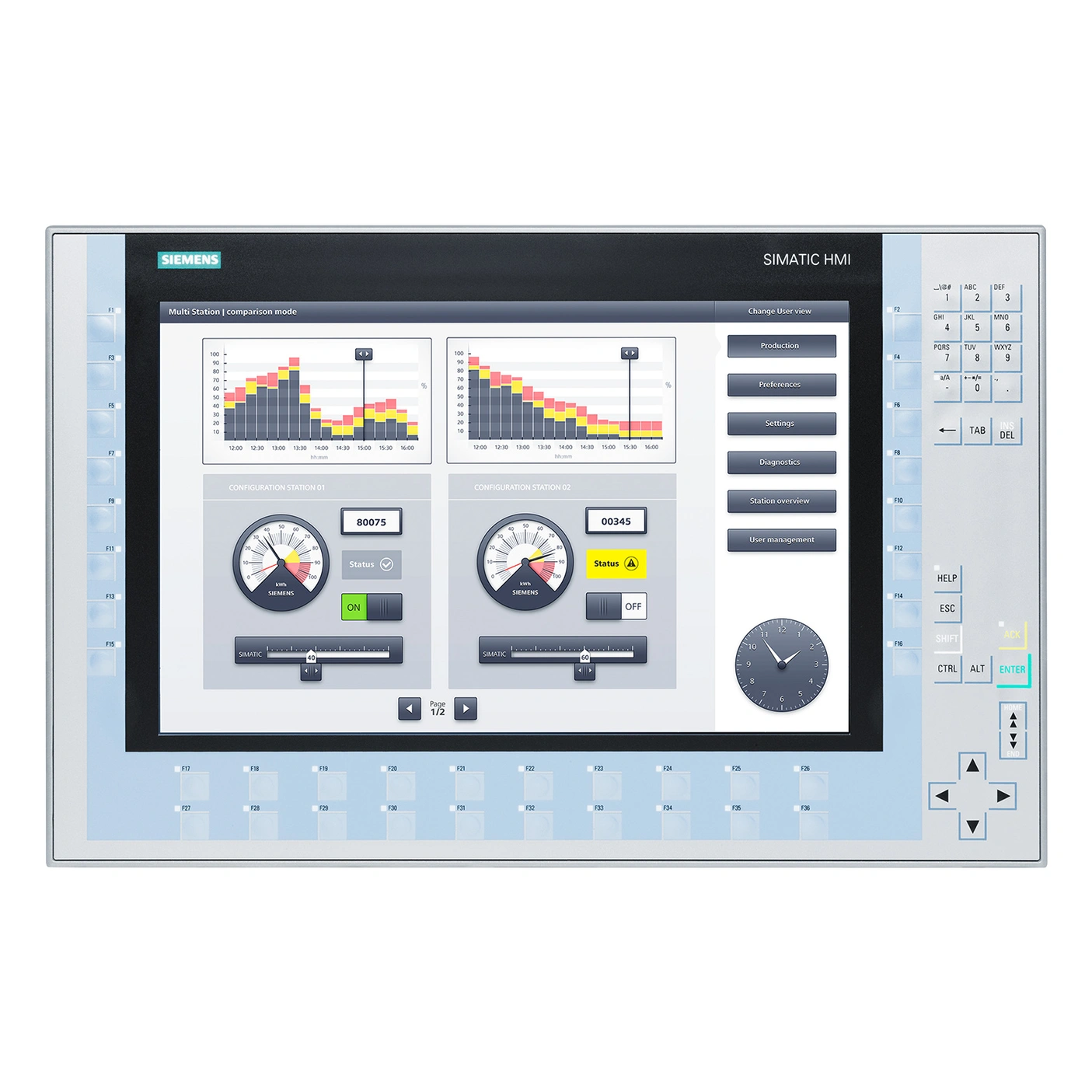 SIEMENS 6AV2124-1QC02-0AX1, HMI, Operator Panels mit Key, K1161183, Bild 2