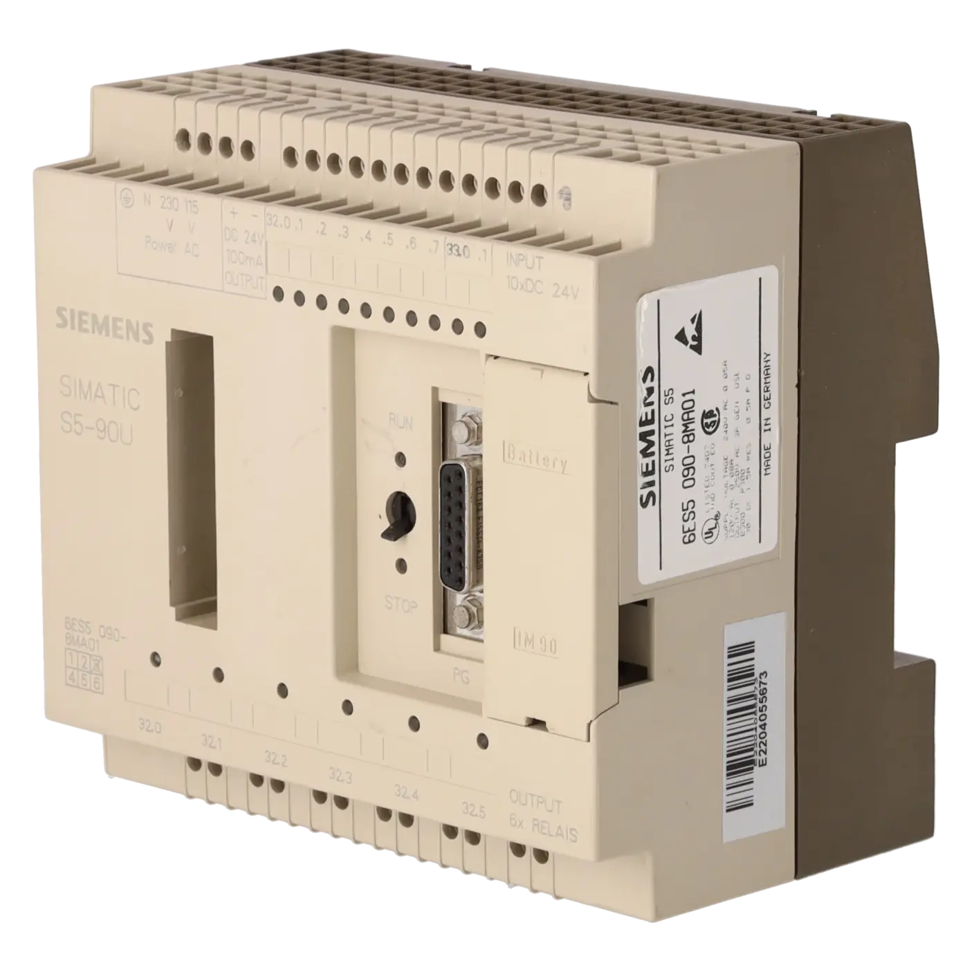 SIEMENS 6ES5090-8MA01, PLC Controls, Central Processing Units, K0117382, Image 2